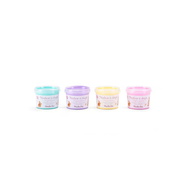 4 pots de peinture à doigts pastel 'Les Rosalies' | MOULIN ROTY