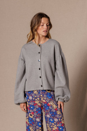 Sweat gilet Bimy Gris Chiné - Apaches Collections - vue 2
