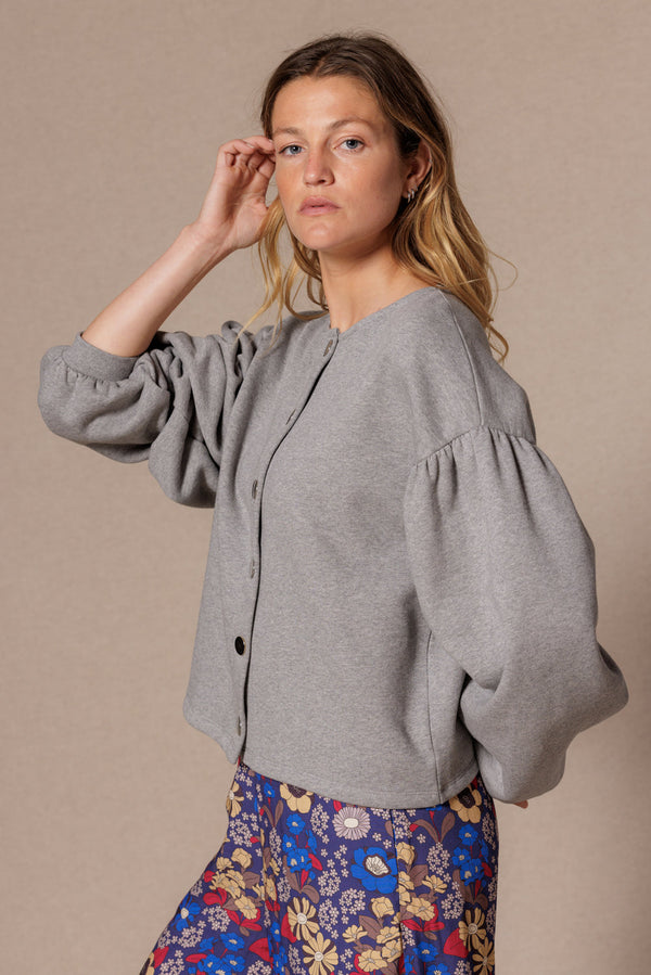 Sweat gilet Bimy Gris Chiné - Apaches Collections - vue 5