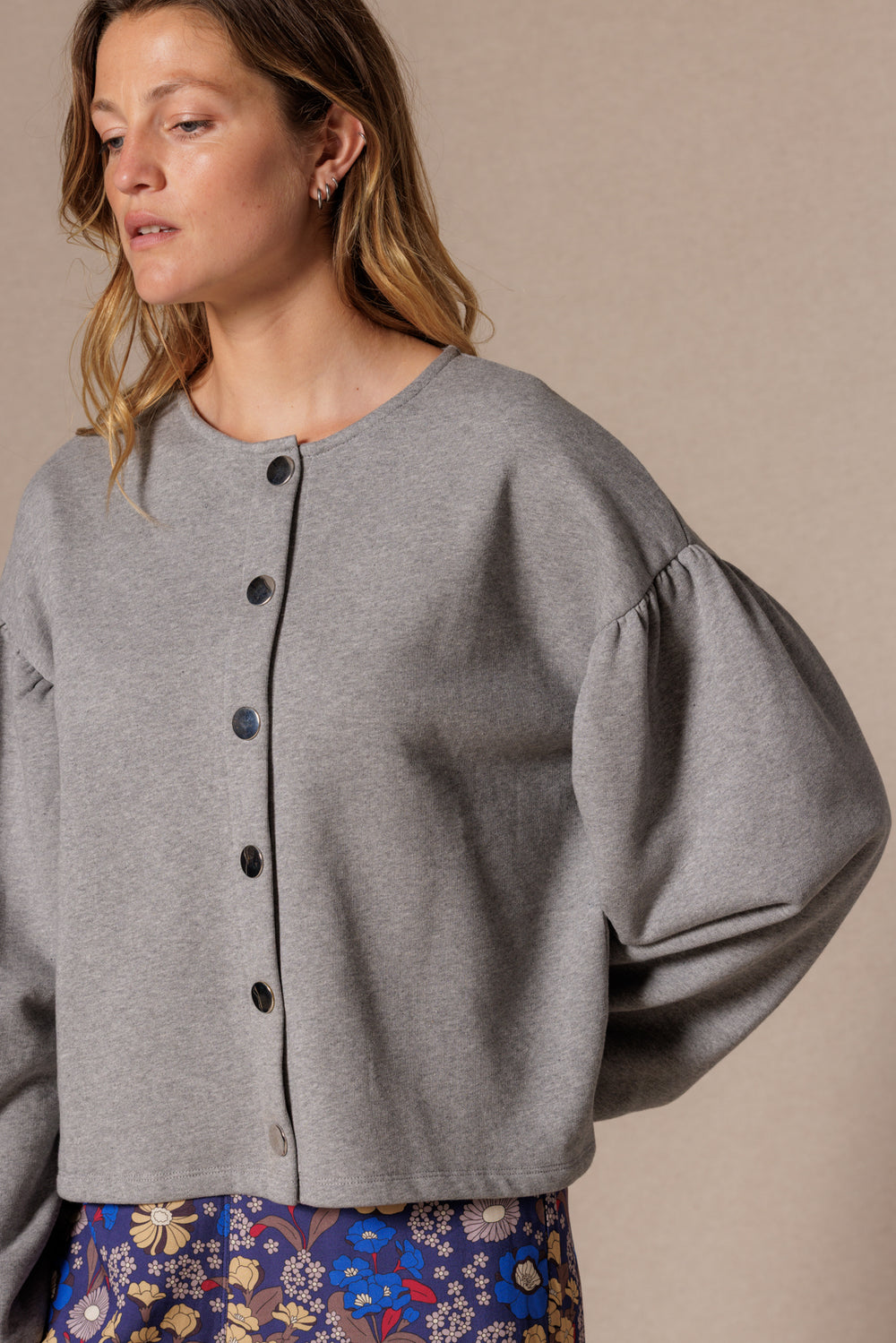 Sweat gilet Bimy Gris Chiné - Apaches Collections - vue 4