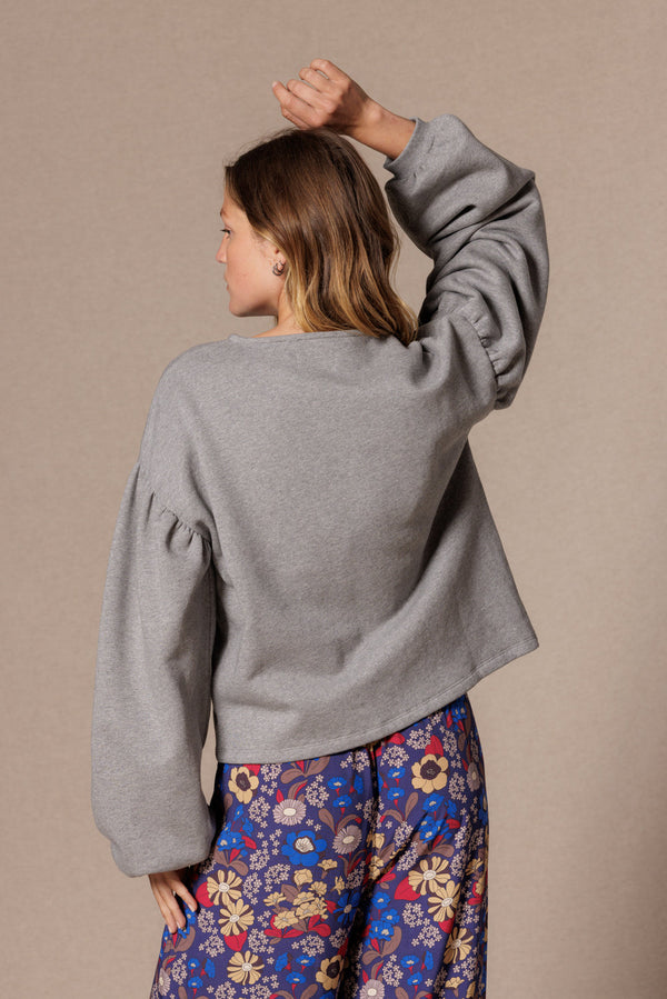Sweat gilet Bimy Gris Chiné - Apaches Collections - vue 3
