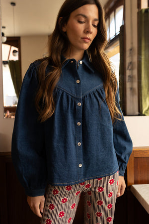 Blouse Bindiya Denim Foncé - Apaches Collections - vue 5