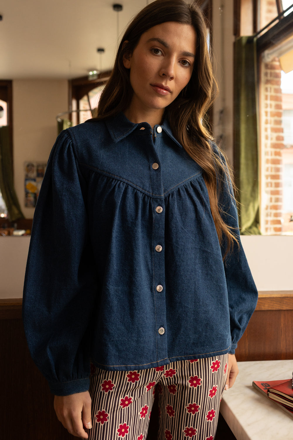 Blouse Bindiya Denim Foncé - Apaches Collections - vue 2