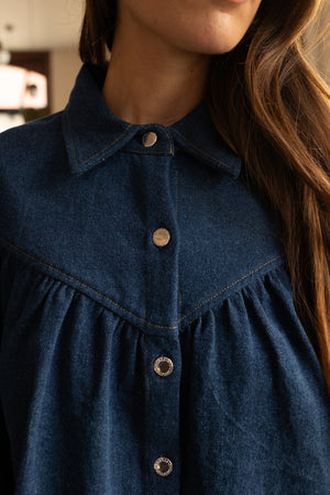 Blouse Bindiya Denim Foncé - Apaches Collections - vue 4