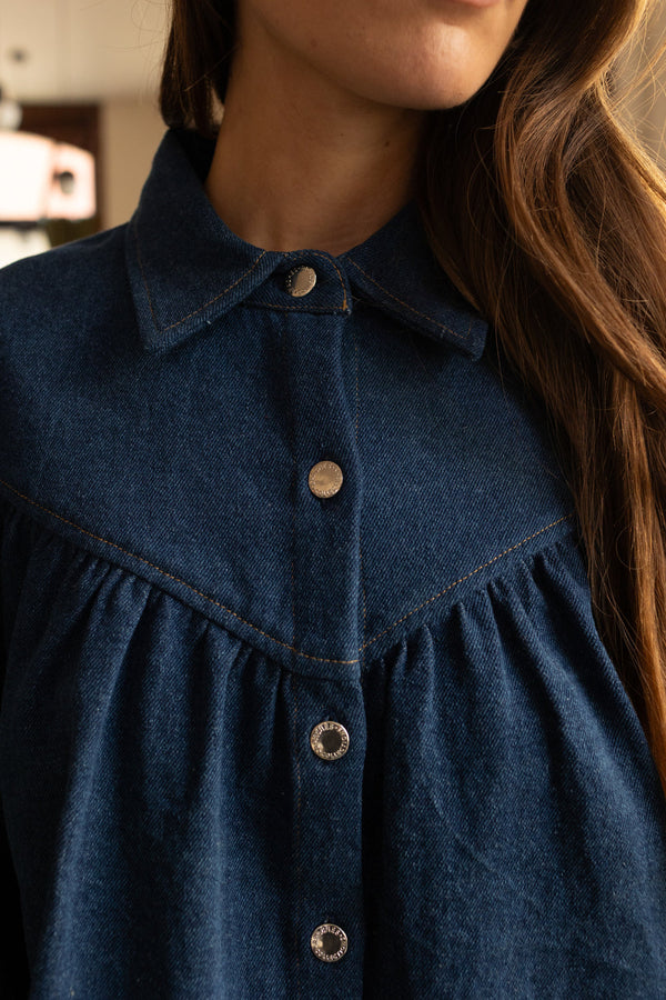 Blouse Bindiya Denim Foncé - Apaches Collections - vue 4