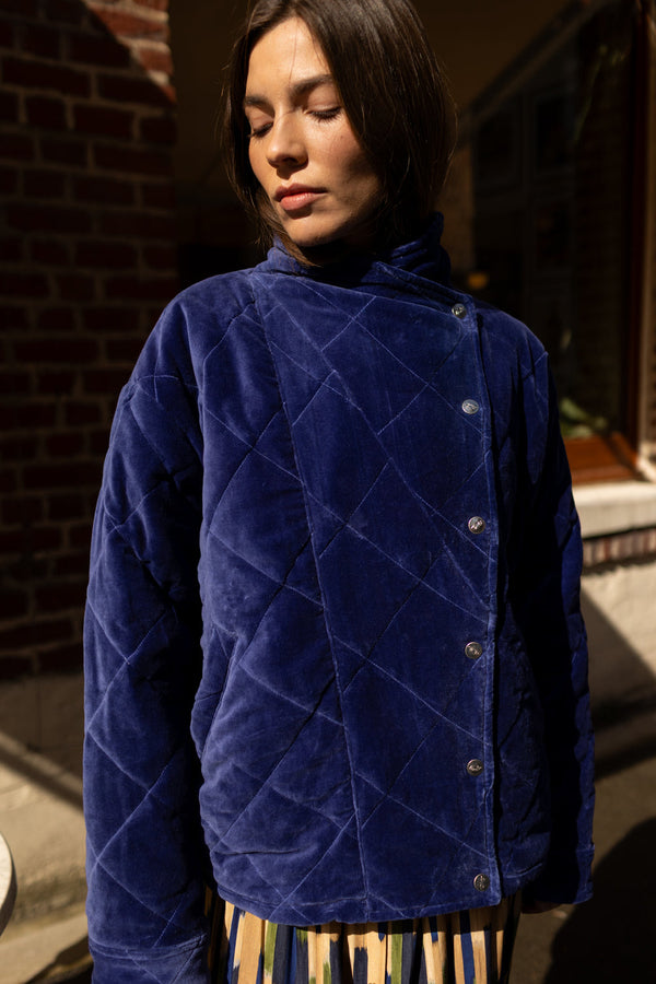 Veste Kapur Velours lisse Indigo - Apaches Collections - vue 2