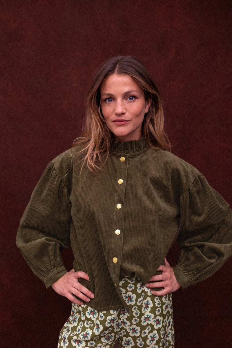 Blouse Tilda Velours côtelé Fougere - Apaches Collections - vue 2