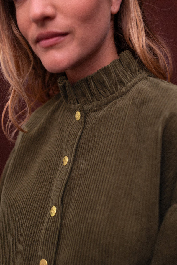 Blouse Tilda Velours côtelé Fougere - Apaches Collections - vue 4