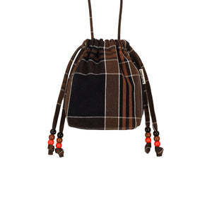 Mini cabas Billie Black tartan - Rose in April - vue 3