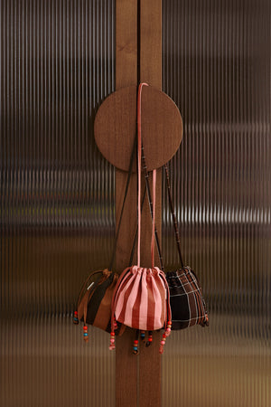 Mini cabas Billie Black tartan - Rose in April - vue 2