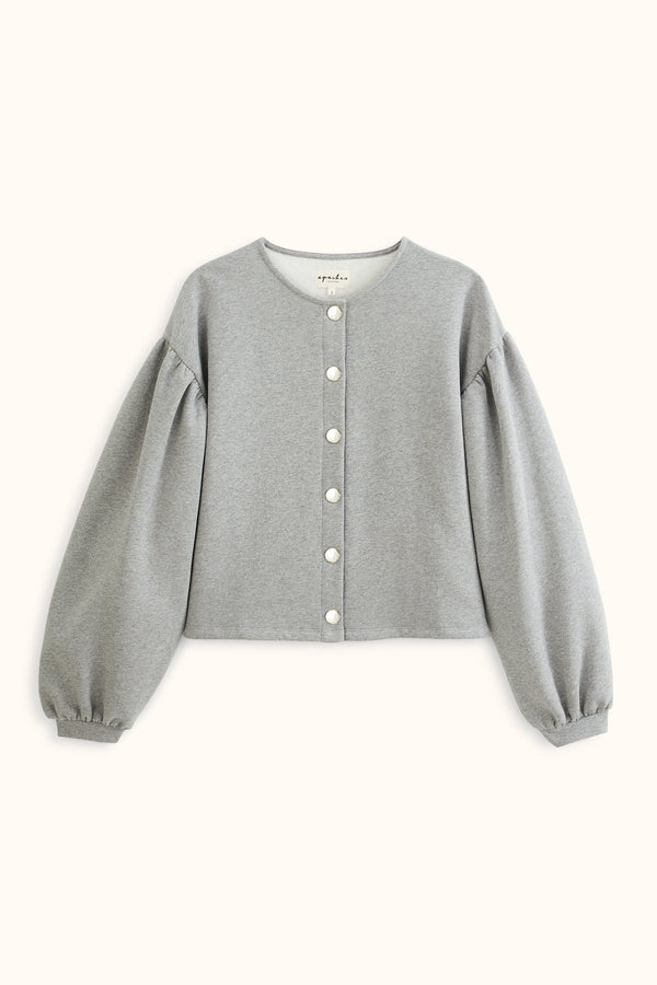 Sweat gilet Bimy Gris Chiné - Apaches Collections