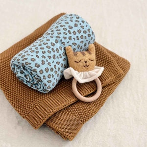 Lange Bianca Mini Léopard Sky Blue 70x70cm - Rose in April - vue 5