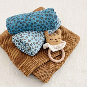 Lange Bianca Mini Léopard Blue Jean 70x70cm - Rose in April - vue 4