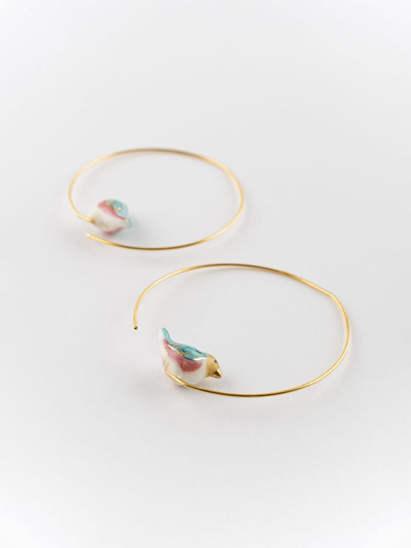 Créoles Oiseau bleu | NACH BIJOUX