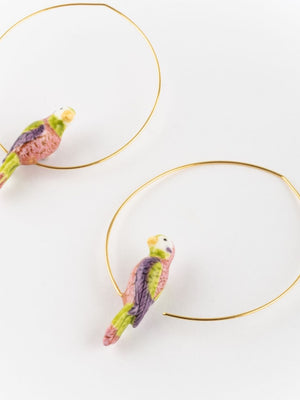 Créoles Perruche à moustaches | NACH BIJOUX