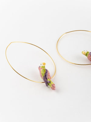 Créoles Perruche à moustaches | NACH BIJOUX
