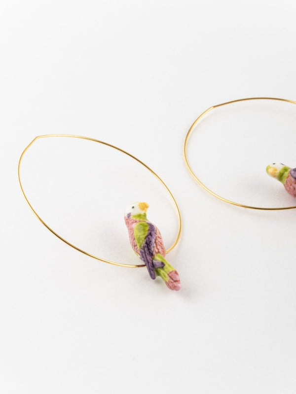 Créoles Perruche à moustaches | NACH BIJOUX