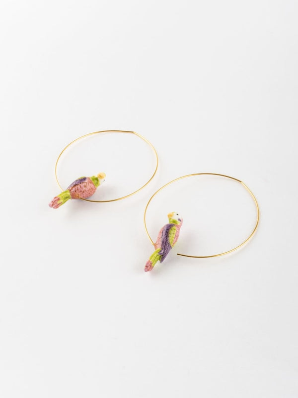 Créoles Perruche à moustaches | NACH BIJOUX