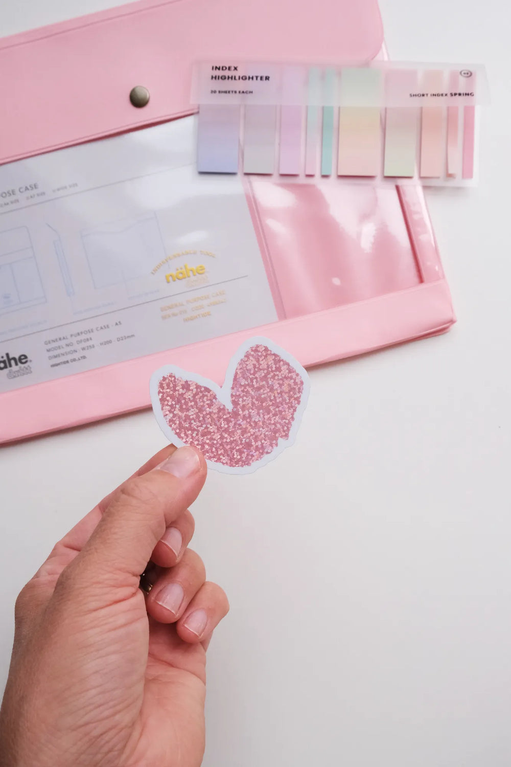 Sticker 'Coeur' rose irisé | MOUFLETTE