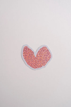 Sticker 'Coeur' rose irisé | MOUFLETTE