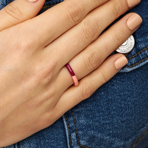 Bague 'Color Double' Burnt Coral/Plum - LULU Copenhagen - vue 2