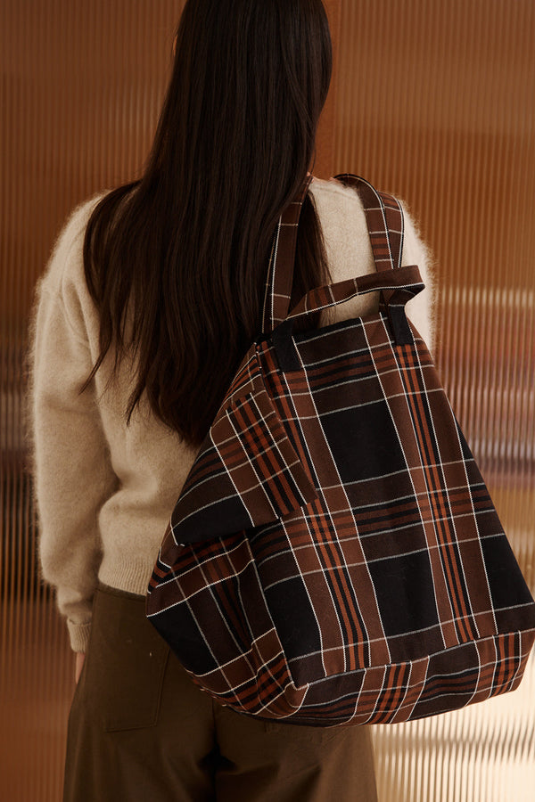 Sac cabas Elisa Black tartan - Rose in April