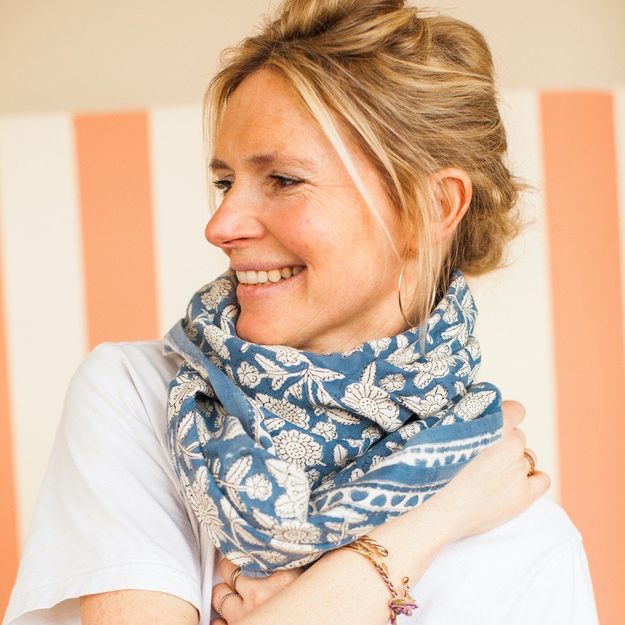 Foulard Latika 'Coeur' horizon | APACHES COLLECTIONS