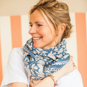 Foulard Latika 'Coeur' horizon | APACHES COLLECTIONS