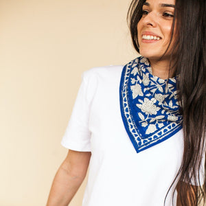 Petit foulard Manika 'Coeur' Majorelle | APACHES COLLECTIONS