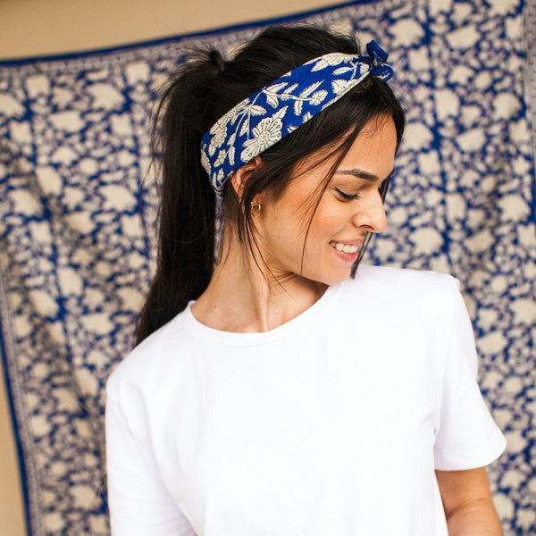 Petit foulard Manika 'Coeur' Majorelle | APACHES COLLECTIONS