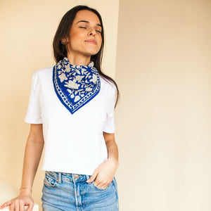 Petit foulard Manika 'Coeur' Majorelle | APACHES COLLECTIONS