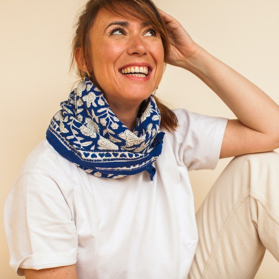 Foulard Latika 'Coeur' Majorelle | APACHES COLLECTIONS