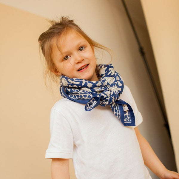 Foulard Latika 'Coeur' Majorelle | APACHES COLLECTIONS