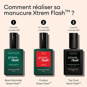 Kit routine 'Xtrem flash' manucure semi-permanente - Hortencia + Poppy red | MANUCURIST