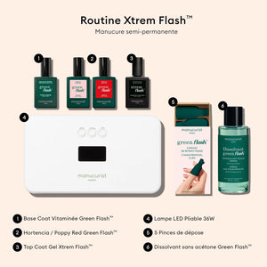 Kit routine 'Xtrem flash' manucure semi-permanente - Hortencia + Poppy red | MANUCURIST