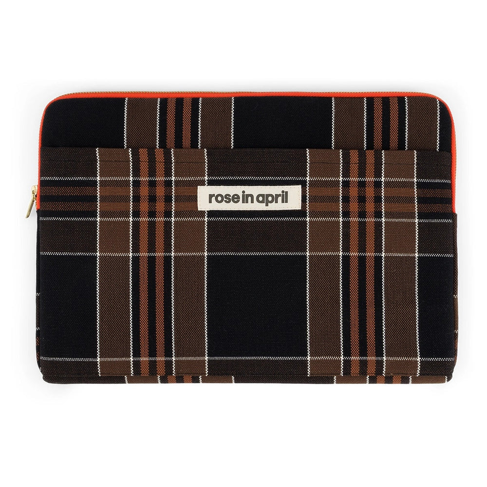 Housse d'ordinateur 'Octave' 13-14" Black tartan | ROSE IN APRIL