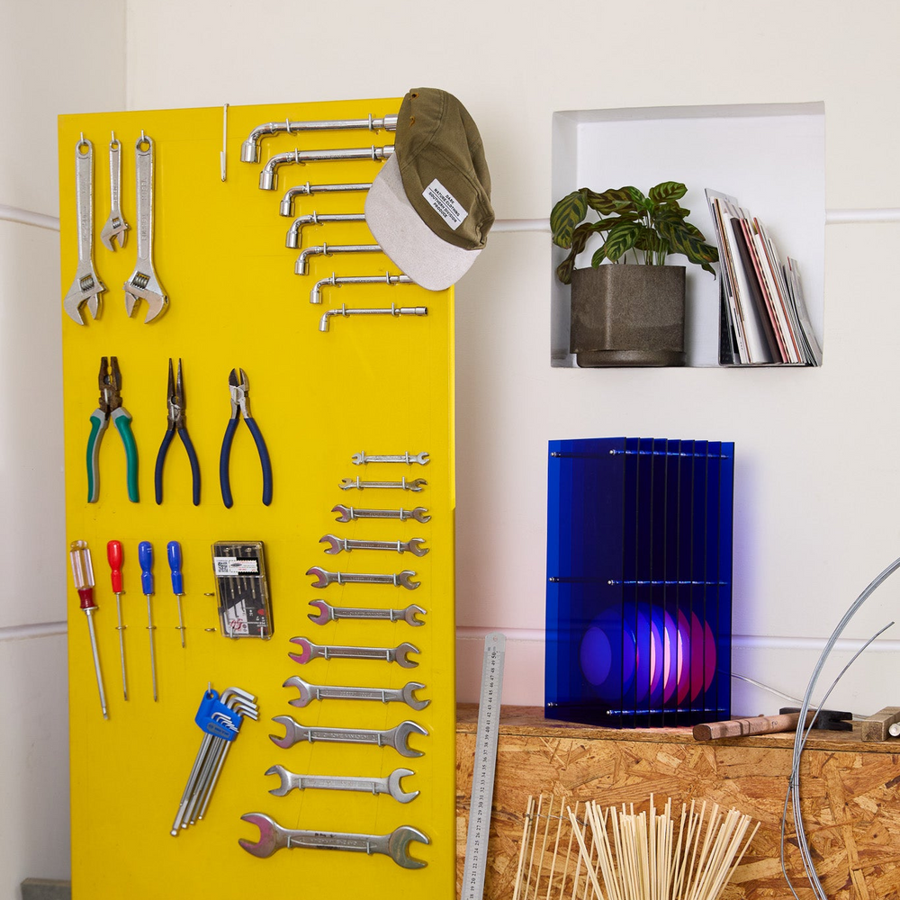 Petite lampe rectangulaire 'Lớp' Bleu