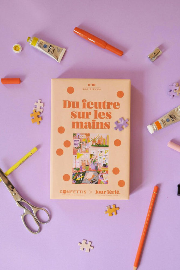 Puzzle 500 pièces 'Du feutre sur les mains' | CONFETTIS X JOUR FÉRIÉ