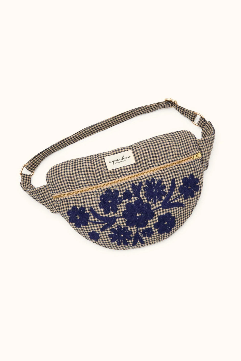 Sac banane brodé 'Kadhai' Small Checkmate | APACHES COLLECTIONS