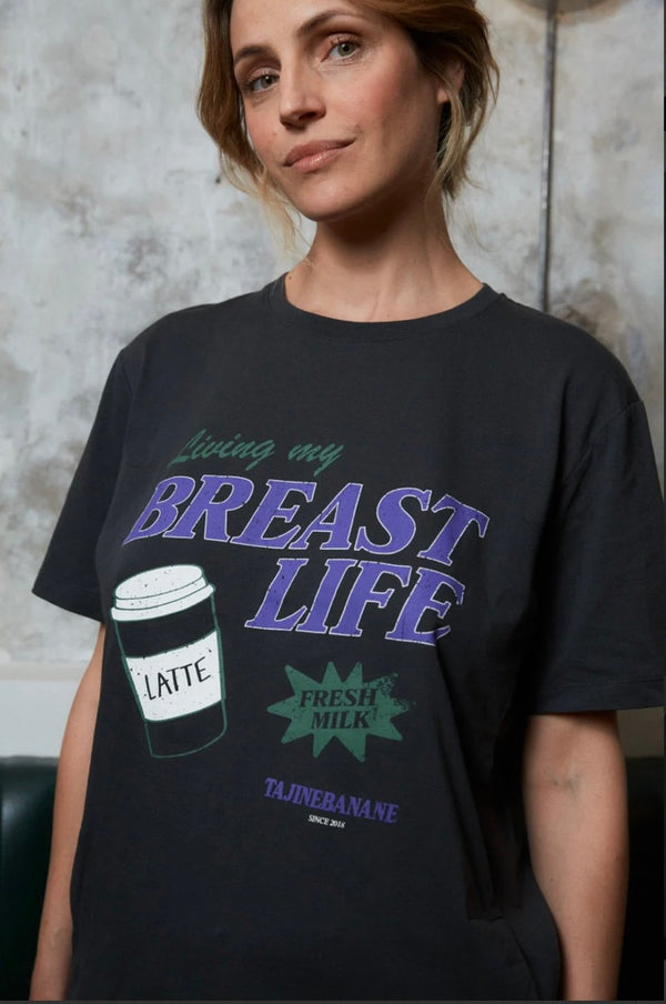 T-shirt d'allaitement 'Living my Breast Life' | TAJINEBANANE