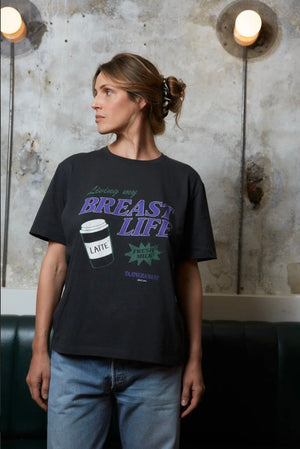 T-shirt d'allaitement 'Living my Breast Life' | TAJINEBANANE