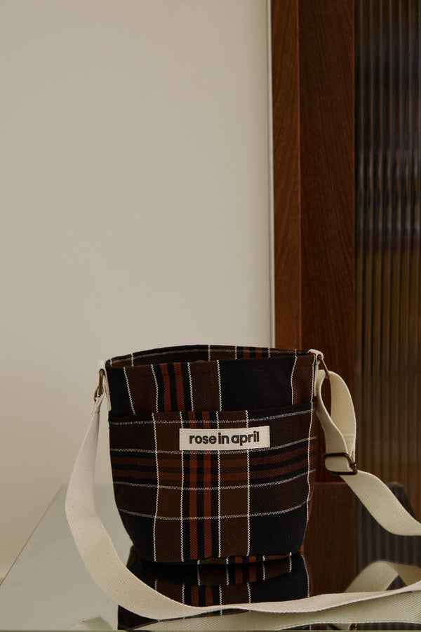 Sac seau Zazou Black tartan - Rose in April