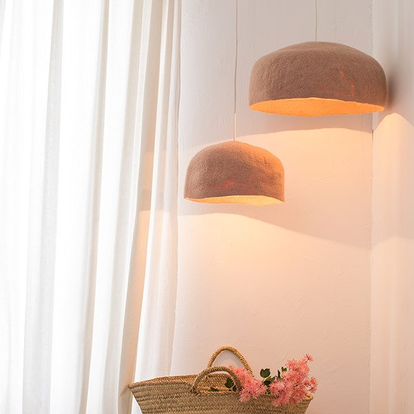 Abat-jour 'Yourte' L 40x14cm en laine feutrée | MUSKHANE