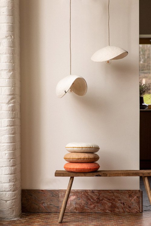 Abat-jour 'Dome' S 33x10cm en laine feutrée | MUSKHANE
