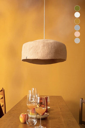 Abat-jour 'Yourte' XXL 50x16cm en laine feutrée | MUSKHANE