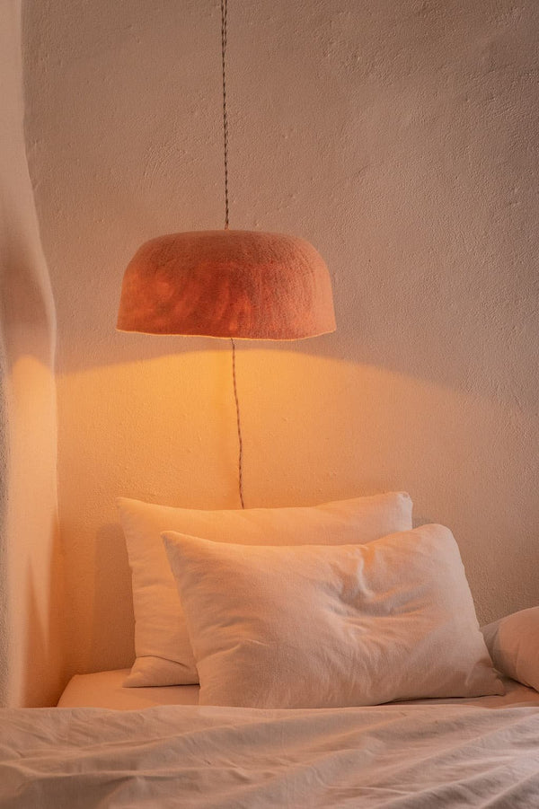 Abat-jour 'Yourte' L 40x14cm en laine feutrée | MUSKHANE