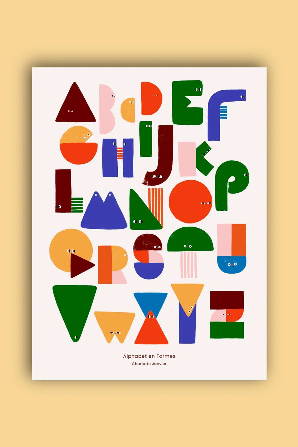 Affiche 'Alphabet en formes' 30x40cm | CHARLOTTE JANVIER