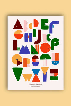 Affiche 'Alphabet en formes' 30x40cm | CHARLOTTE JANVIER
