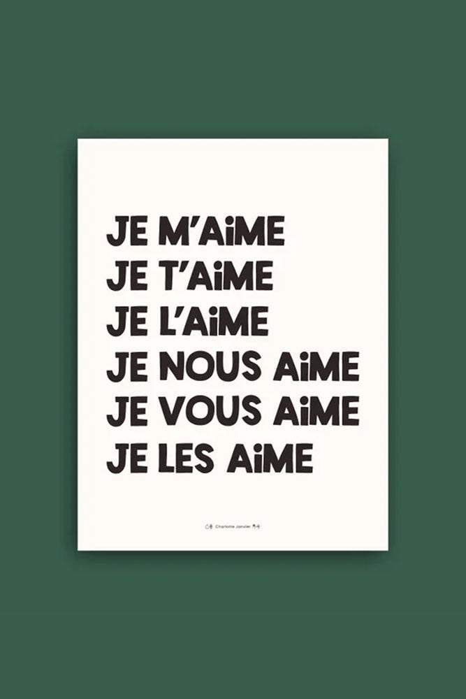 Affiche 'Je m'aime' Noir A4 | CHARLOTTE JANVIER