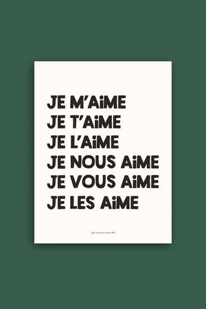 Affiche 'Je m'aime' Noir A4 | CHARLOTTE JANVIER